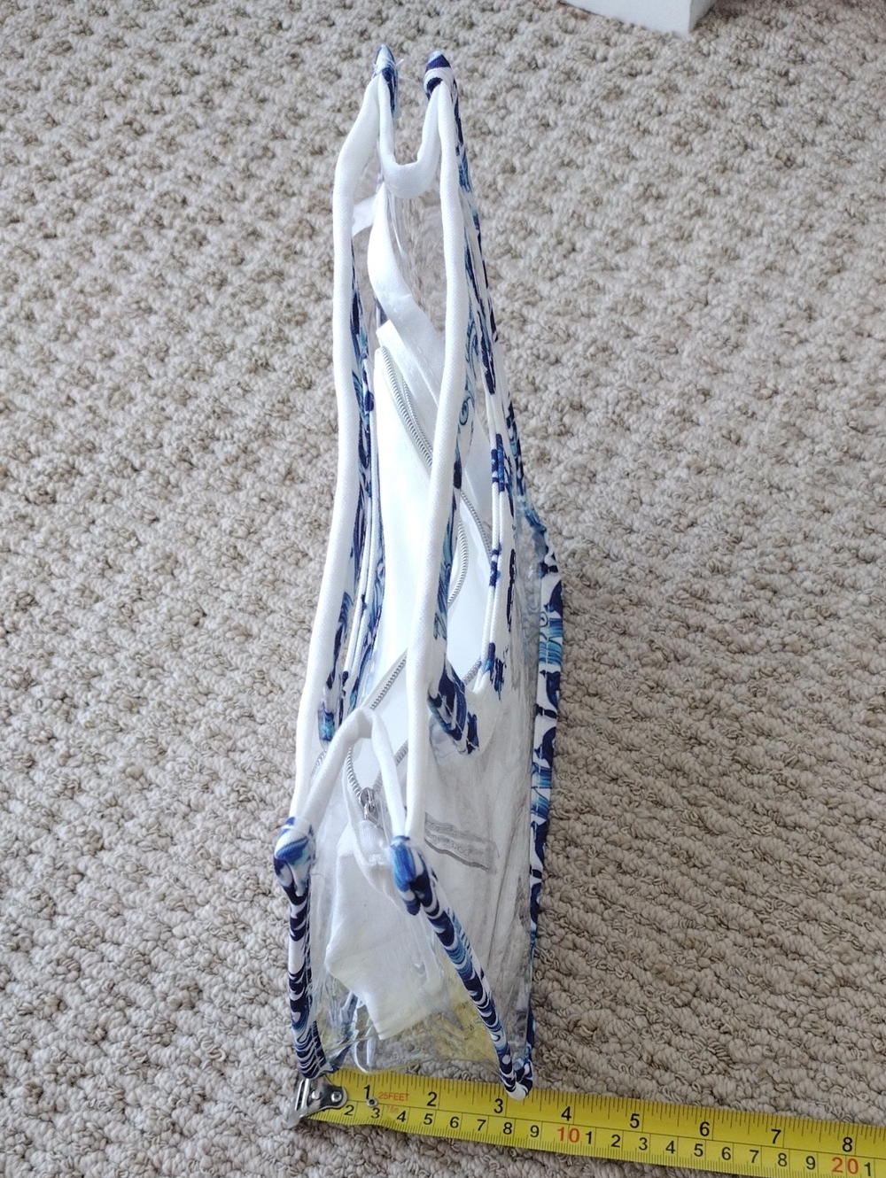 Dolce & Gabbana White Clear Bag with Blue Floral Trim - Picture 6 of 16